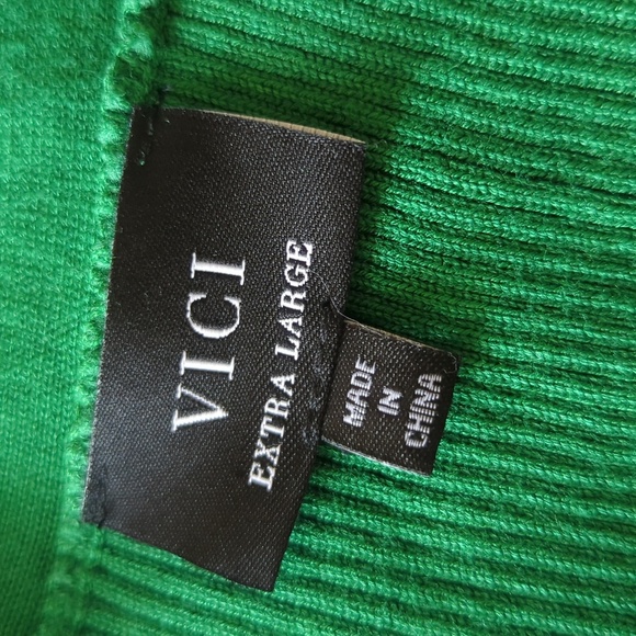 Vici Drape Knit Midi Sweater Dress in Green - Picture 7 of 9